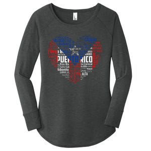 Puerto Rico Cities Flag Puerto Rican roots culture Women's Perfect Tri Tunic Long Sleeve Shirt