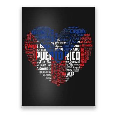 Puerto Rico Cities Flag Puerto Rican roots culture Poster