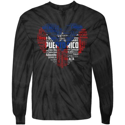 Puerto Rico Cities Flag Puerto Rican roots culture Tie-Dye Long Sleeve Shirt