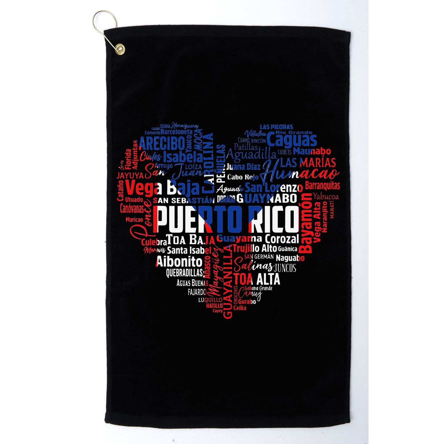Puerto Rico Cities Flag Puerto Rican roots culture Golf Towel