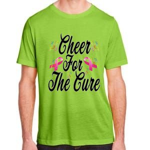 Pink Ribbon Cheer For The Cure Breast Cancer Awareness Funny Gift Adult ChromaSoft Performance T-Shirt