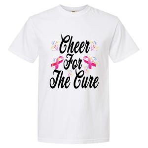 Pink Ribbon Cheer For The Cure Breast Cancer Awareness Funny Gift Garment-Dyed Heavyweight T-Shirt