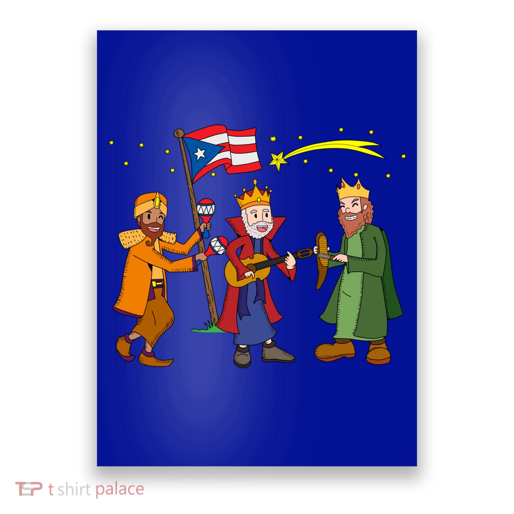 Puerto Rico Christmas Tres Reyes Magos Three Wise Cute Gift Poster
