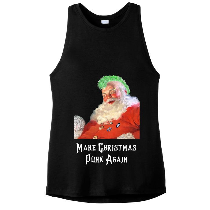 Punk Rock Christmas Santa Punk Rock Gift Ladies PosiCharge Tri-Blend Wicking Tank