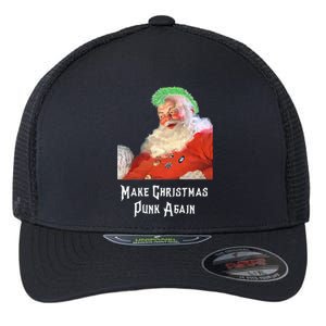 Punk Rock Christmas Santa Punk Rock Gift Flexfit Unipanel Trucker Cap