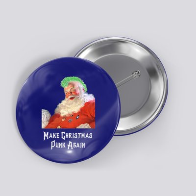 Punk Rock Christmas Santa Punk Rock Gift Button