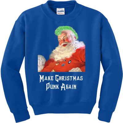 Punk Rock Christmas Santa Punk Rock Gift Kids Sweatshirt