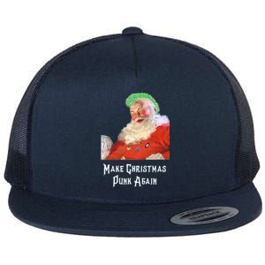 Punk Rock Christmas Santa Punk Rock Gift Flat Bill Trucker Hat