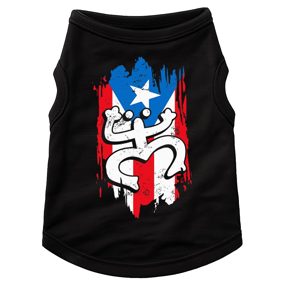 Puerto Rico Coqui Taino Symbol Puerto Rican Flag Frog Retro Doggie Tank