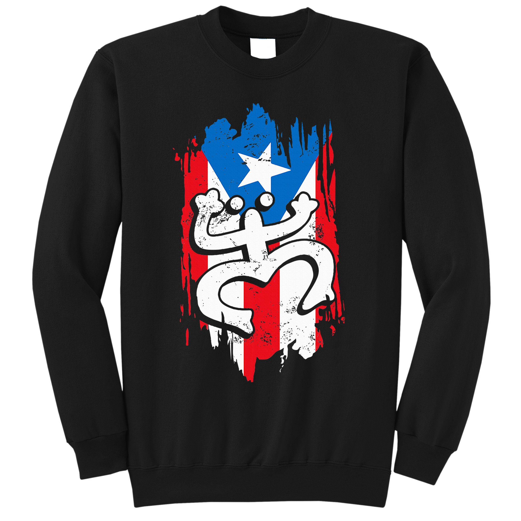 Puerto Rico Coqui Taino Symbol Puerto Rican Flag Frog Retro Sweatshirt