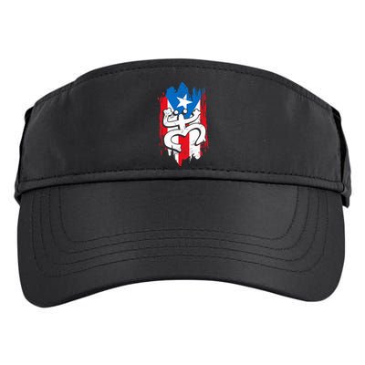 Puerto Rico Coqui Taino Symbol Puerto Rican Flag Frog Retro Adult Drive Performance Visor