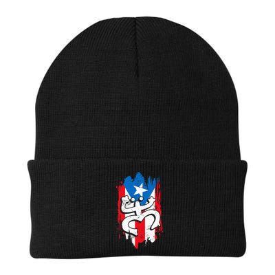 Puerto Rico Coqui Taino Symbol Puerto Rican Flag Frog Retro Beanie