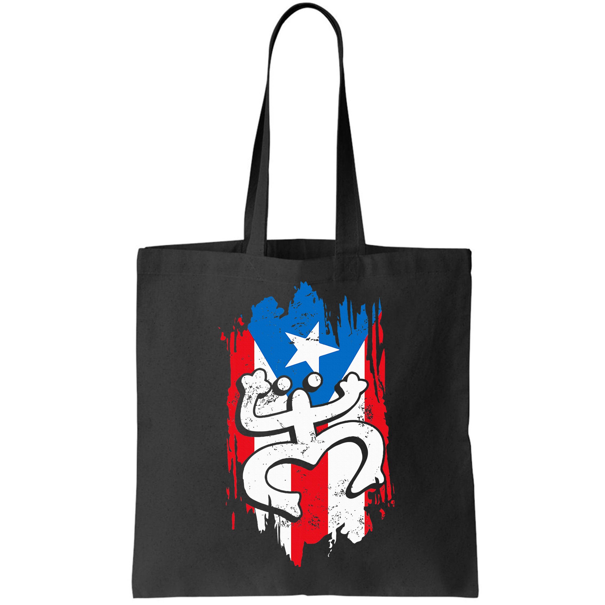 Puerto Rico Coqui Taino Symbol Puerto Rican Flag Frog Retro Bag