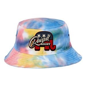 Patriotic Republican Conservative Usa American Raised Right Tie Dye Newport Bucket Hat