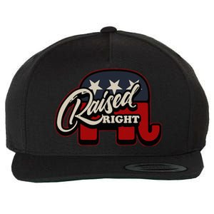 Patriotic Republican Conservative Usa American Raised Right Wool Snapback Cap