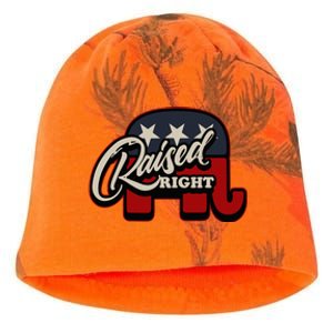 Patriotic Republican Conservative Usa American Raised Right Kati - Camo Knit Beanie