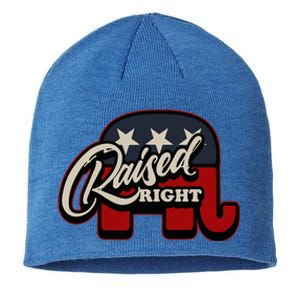 Patriotic Republican Conservative Usa American Raised Right Sustainable Beanie