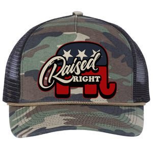 Patriotic Republican Conservative Usa American Raised Right Retro Rope Trucker Hat Cap