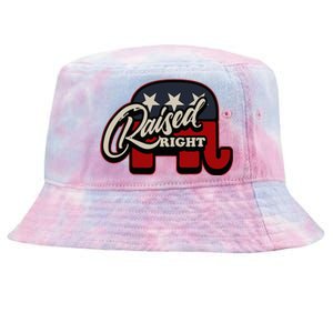 Patriotic Republican Conservative Usa American Raised Right Tie-Dyed Bucket Hat