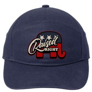 Patriotic Republican Conservative Usa American Raised Right 7-Panel Snapback Hat