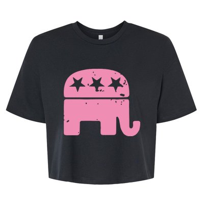 Pink Republican Cute Gop Elephant Christmas Bella+Canvas Jersey Crop Tee