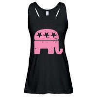 Pink Republican Cute Gop Elephant Christmas Ladies Essential Flowy Tank