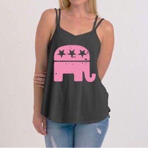 Pink Republican Cute Gop Elephant Christmas Women's Strappy Tank