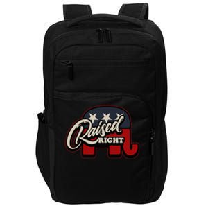 Patriotic Republican Conservative USA American Raised Right Impact Tech Backpack