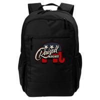 Patriotic Republican Conservative USA American Raised Right Daily Commute Backpack