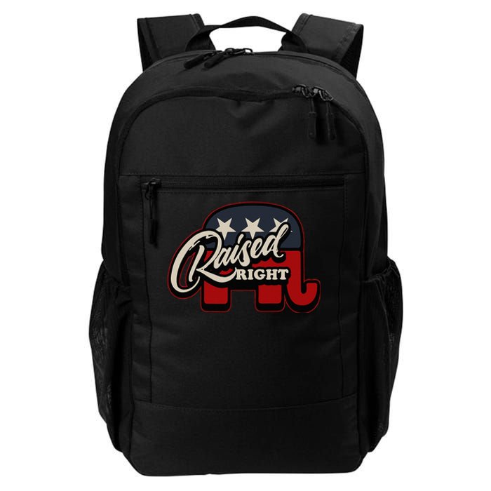 Patriotic Republican Conservative USA American Raised Right Daily Commute Backpack