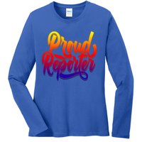 Proud Reporter Correspondent Press Member Journalist Gift Ladies Long Sleeve Shirt