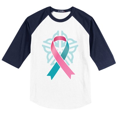 Previvor Ribbon Cute Gift Baseball Sleeve Shirt