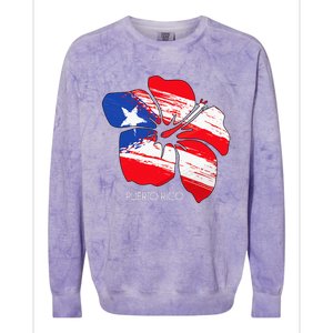 Puerto Rico Culture Roots Amapola Boricua Flag Colorblast Crewneck Sweatshirt