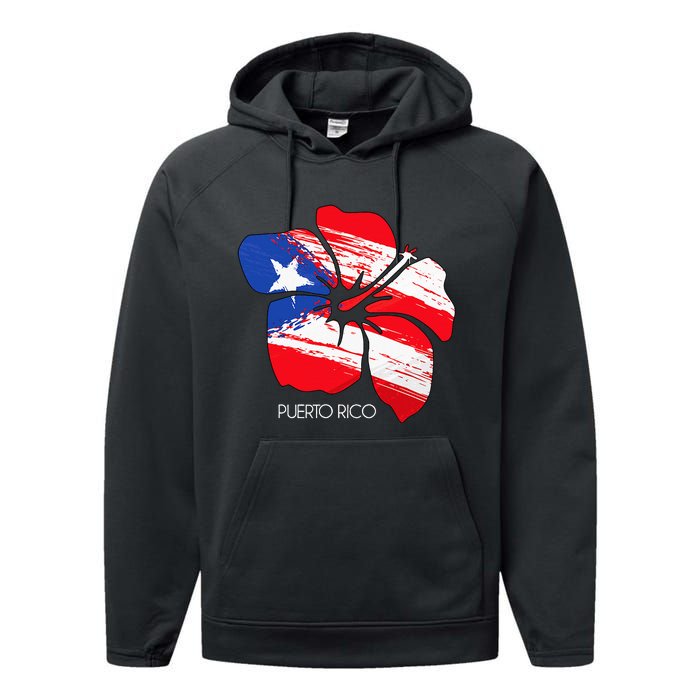 Puerto Rico Culture Roots Amapola Boricua Flag Performance Fleece Hoodie