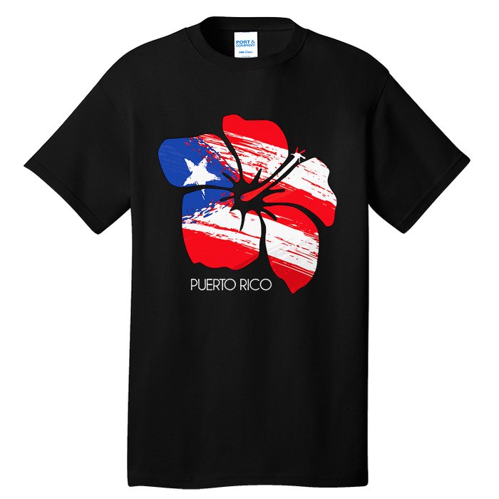 Puerto Rico Culture Roots Amapola Boricua Flag Tall T-Shirt