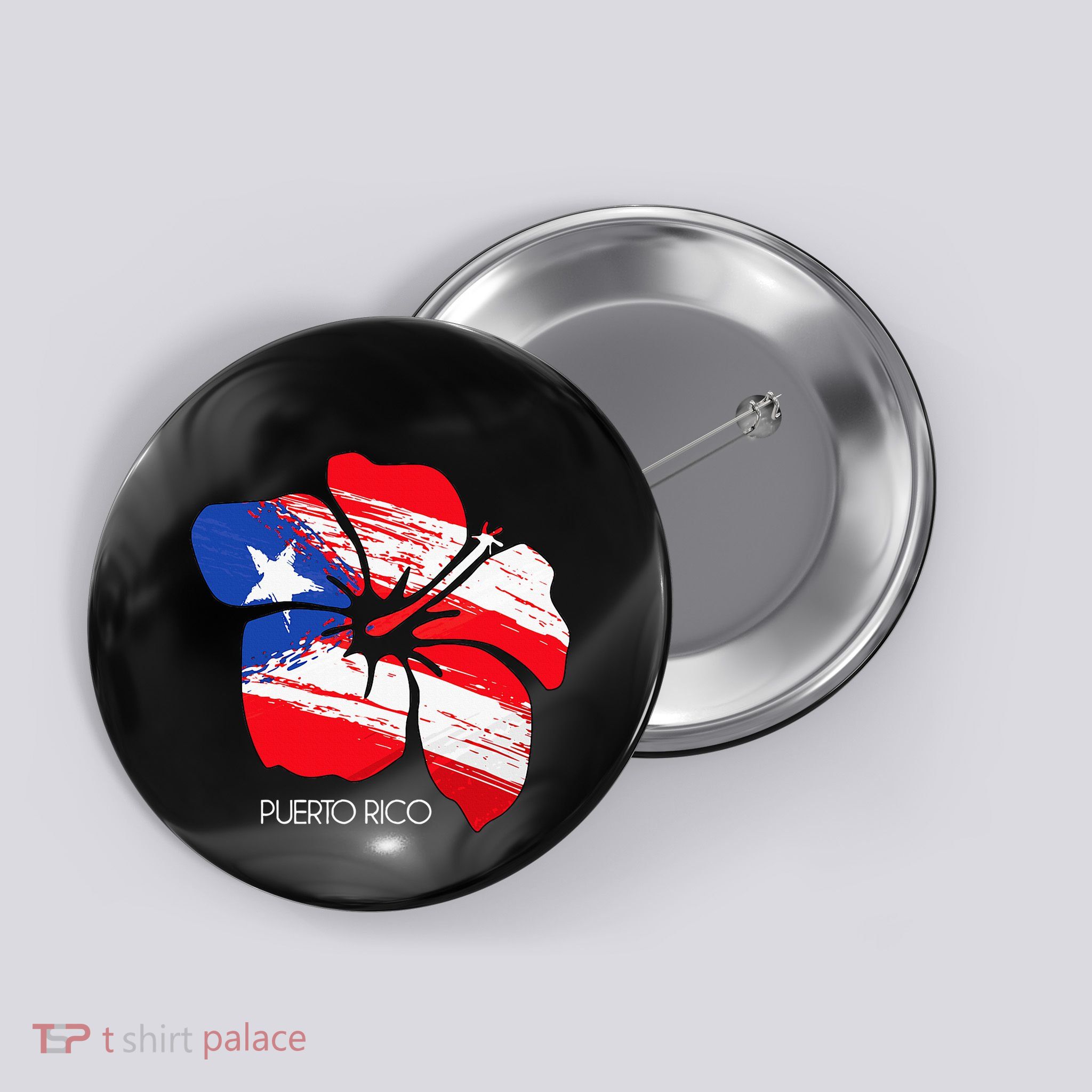 Puerto Rico Culture Roots Amapola Boricua Flag Button