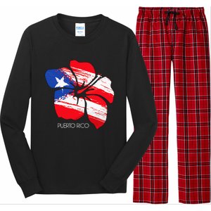 Puerto Rico Culture Roots Amapola Boricua Flag Long Sleeve Pajama Set