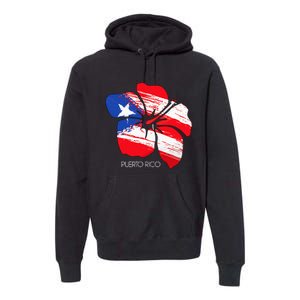 Puerto Rico Culture Roots Amapola Boricua Flag Premium Hoodie