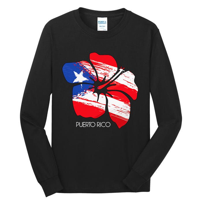 Puerto Rico Culture Roots Amapola Boricua Flag Tall Long Sleeve T-Shirt