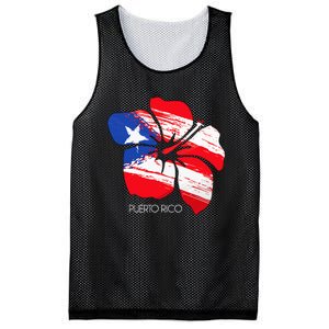 Puerto Rico Culture Roots Amapola Boricua Flag Mesh Reversible Basketball Jersey Tank