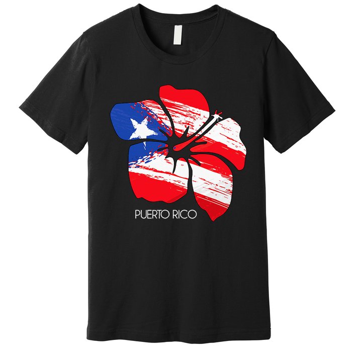 Puerto Rico Culture Roots Amapola Boricua Flag Premium T-Shirt