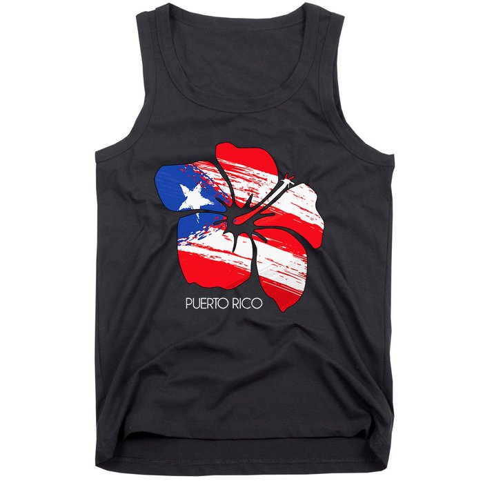 Puerto Rico Culture Roots Amapola Boricua Flag Tank Top