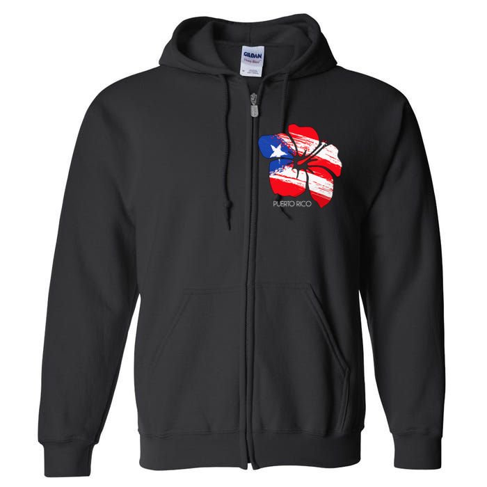 Puerto Rico Culture Roots Amapola Boricua Flag Full Zip Hoodie