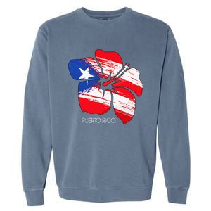 Puerto Rico Culture Roots Amapola Boricua Flag Garment-Dyed Sweatshirt