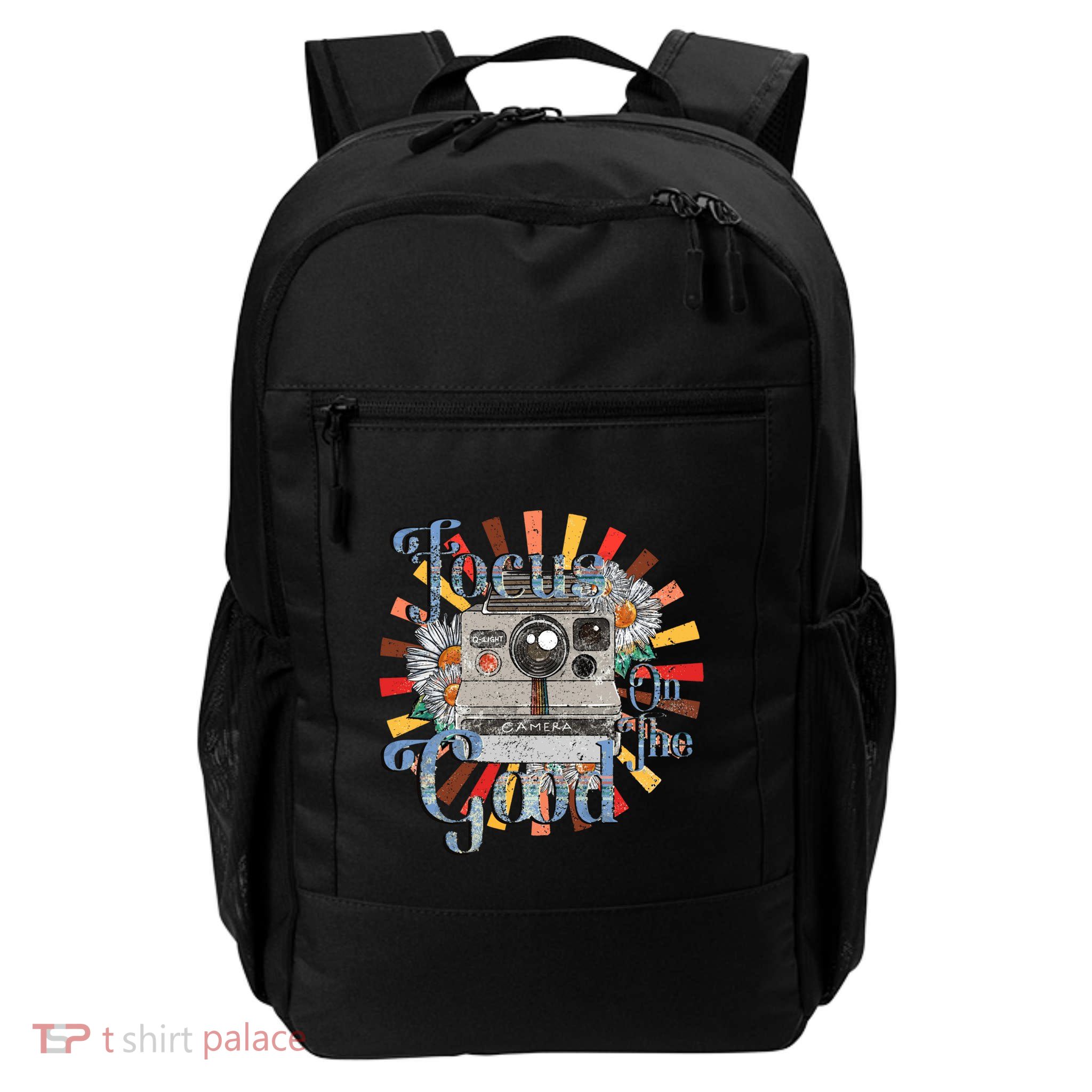 Photography Retro Camera Focus On The Good Photographer Life Cool Gift Backpack