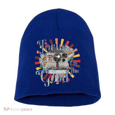Photography Retro Camera Focus On The Good Photographer Life Cool Gift Short Acrylic Beanie