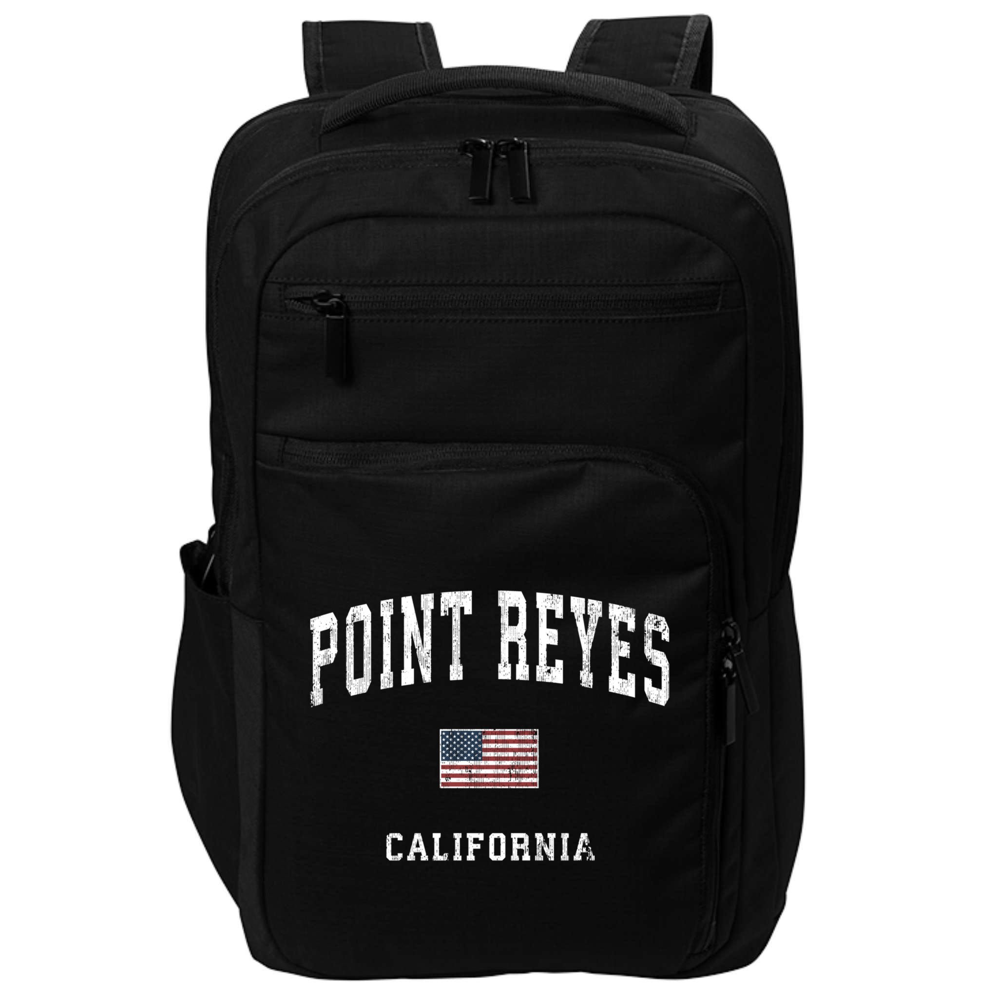 Point Reyes California Ca Vintage American Flag Sports Cute Gift Impact Tech Backpack