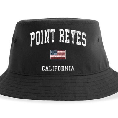 Point Reyes California Ca Vintage American Flag Sports Cute Gift Sustainable Bucket Hat