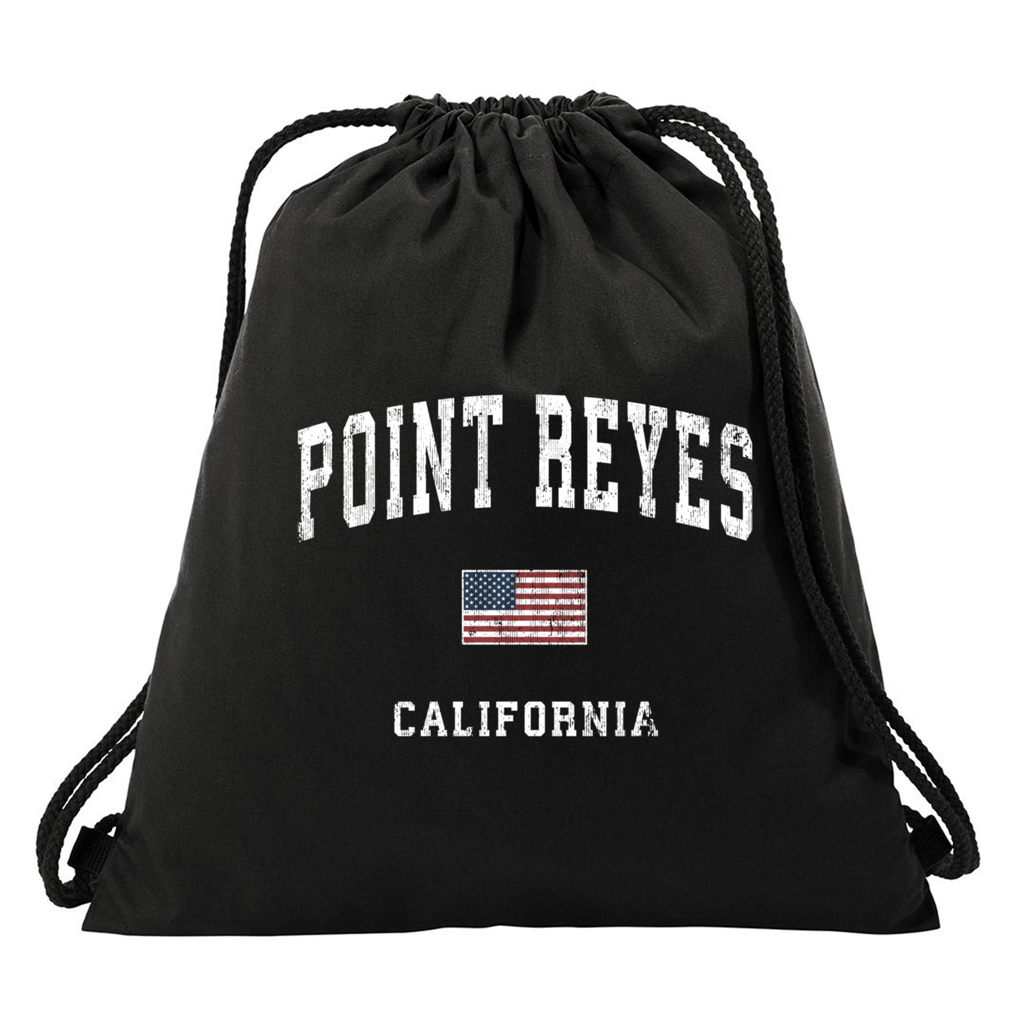 Point Reyes California Ca Vintage American Flag Sports Cute Gift Drawstring Bag
