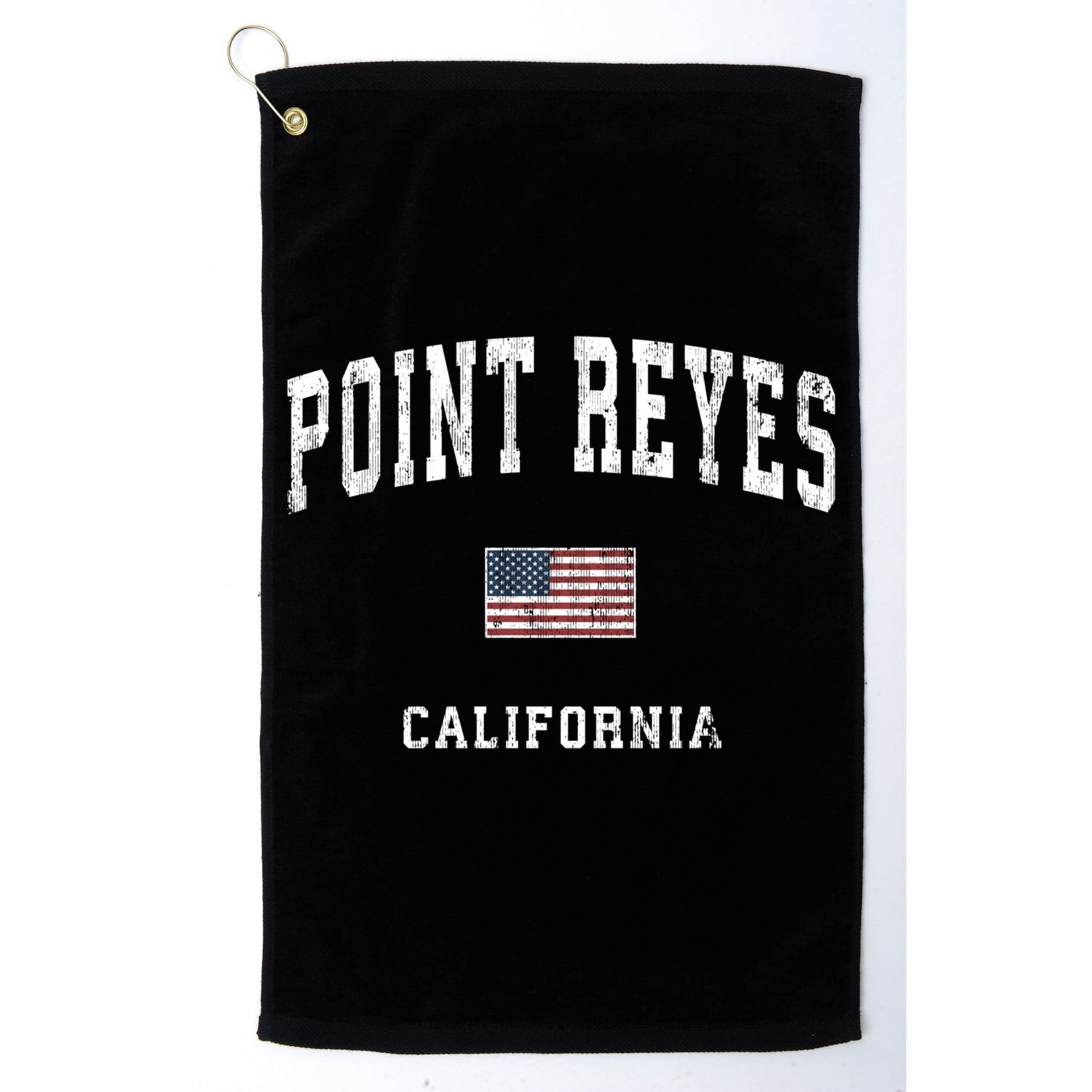 Point Reyes California Ca Vintage American Flag Sports Cute Gift Golf Towel